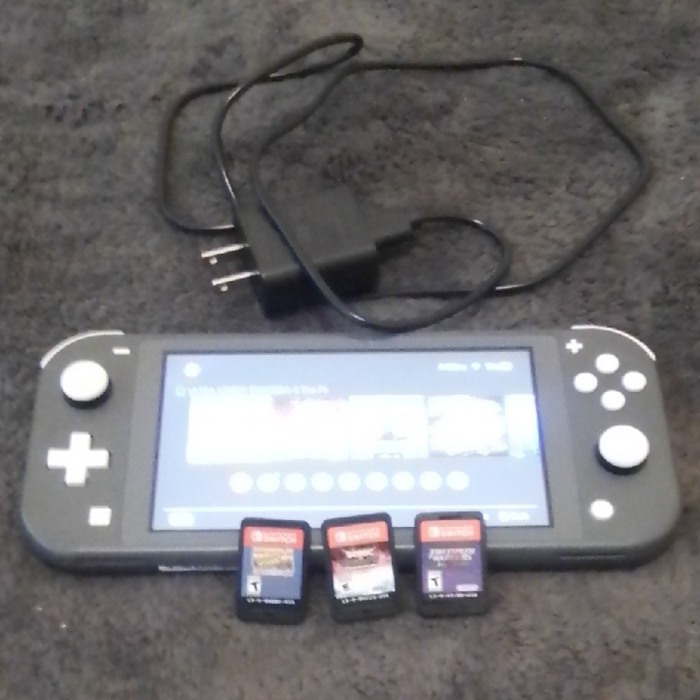 Nintendo Switch Lite Gray Console with Games